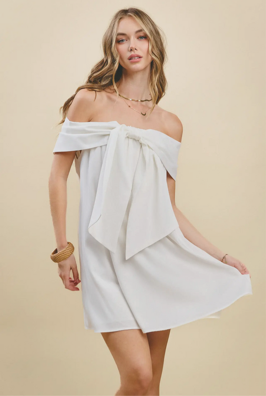 Pearly White Bow Dress