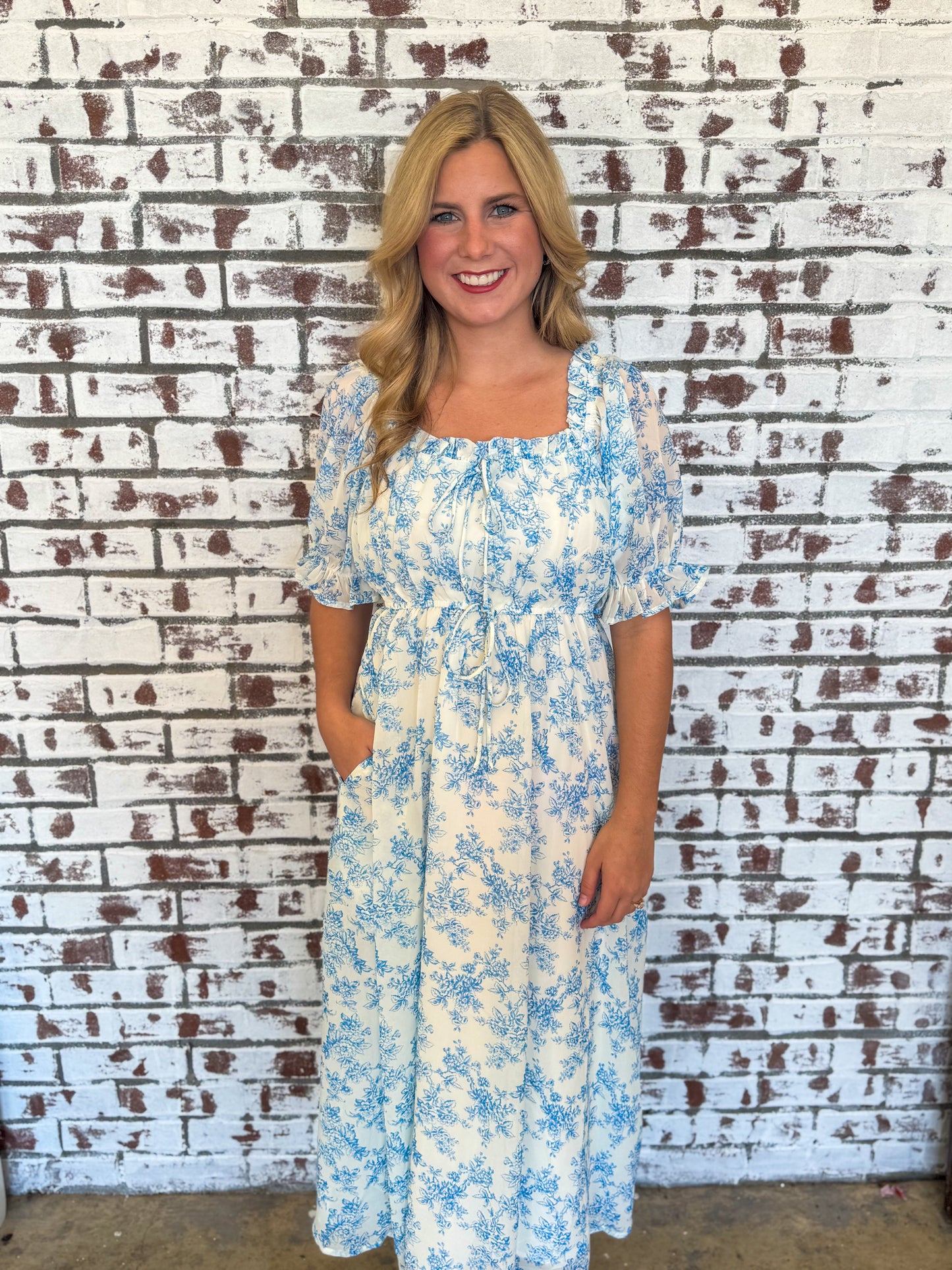 Baby Blue Floral Dress