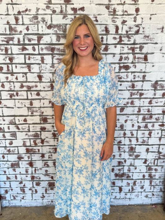 Baby Blue Floral Dress