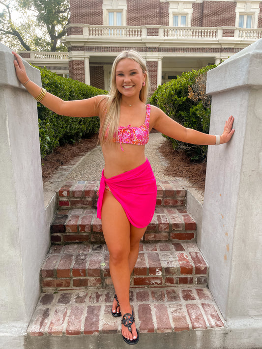 Pink Floral Bikini Bottoms