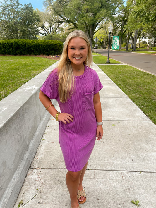 Purple T-shirt Dress